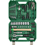 Zestaw multinarzędziowy 1/2"+1/4" z grzechotką 90T (55 elem.) | STALCO
