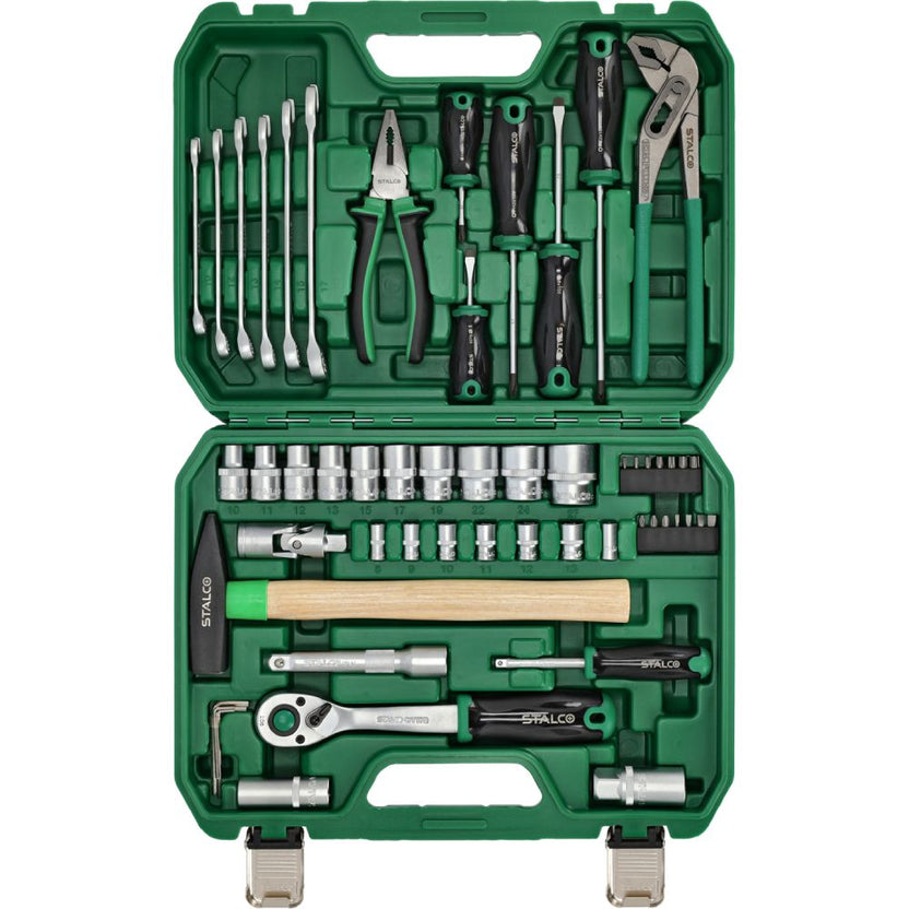 STALCO Zestaw multinarzędziowy 1/2"+1/4" z grzechotką 90T (55 elem.)