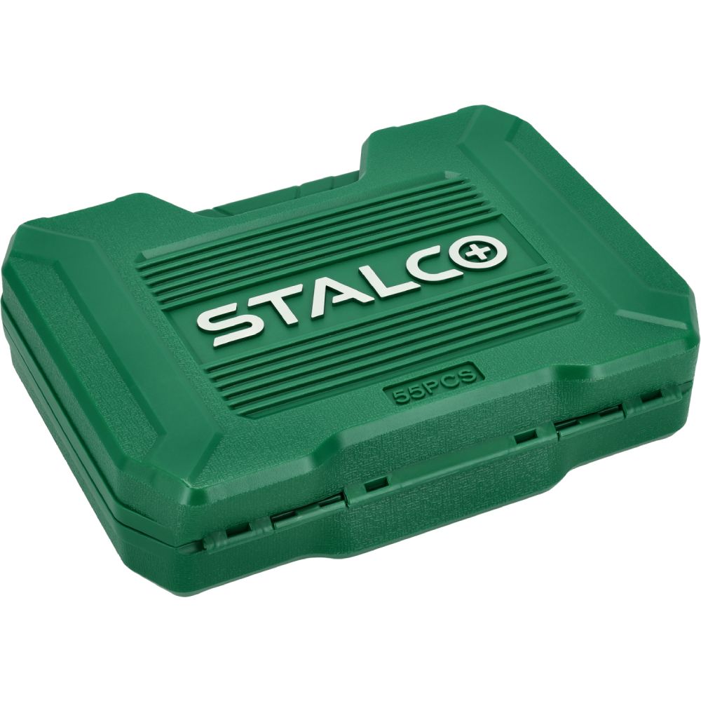 Zestaw multinarzędziowy 1/2"+1/4" z grzechotką 90T (55 elem.) | STALCO