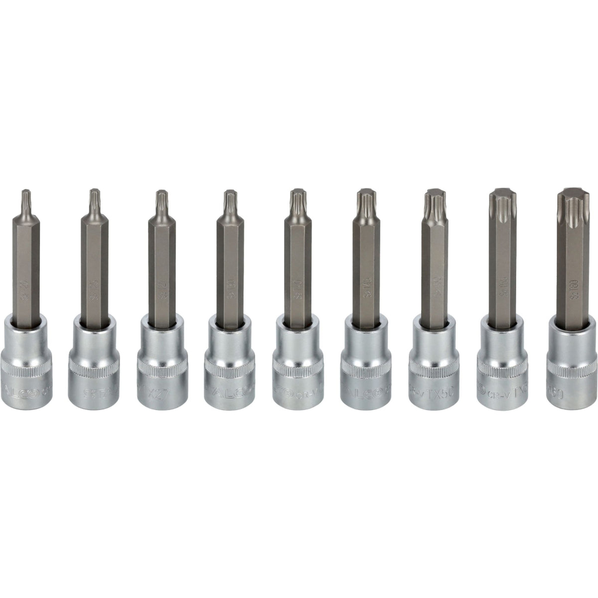 STALCO Klucze trzpieniowe Torx na nasadce 100mm (9 el.)