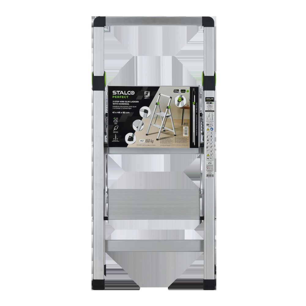 Drabina składana MINI SLIM 2-stopnie z uchwytem | STALCO PERFECT