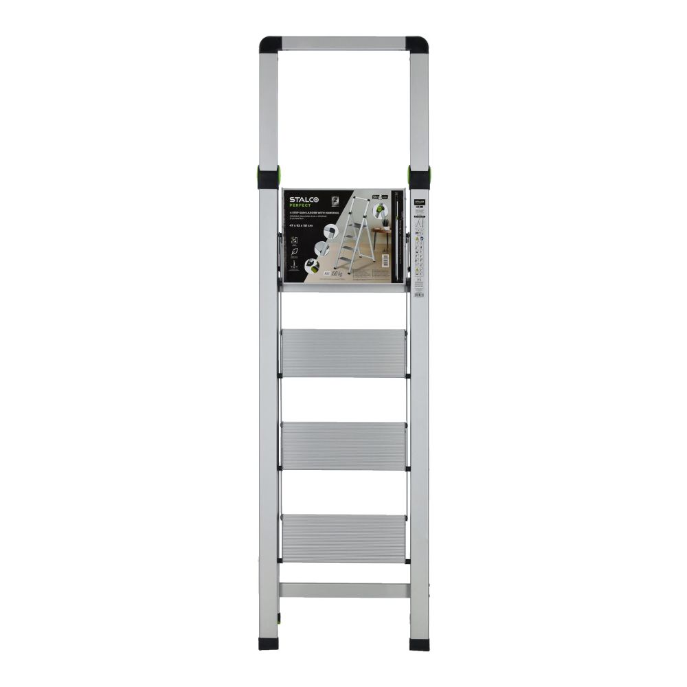 STALCO PERFECT Drabina składana SLIM 4-stopnie z uchwytem
