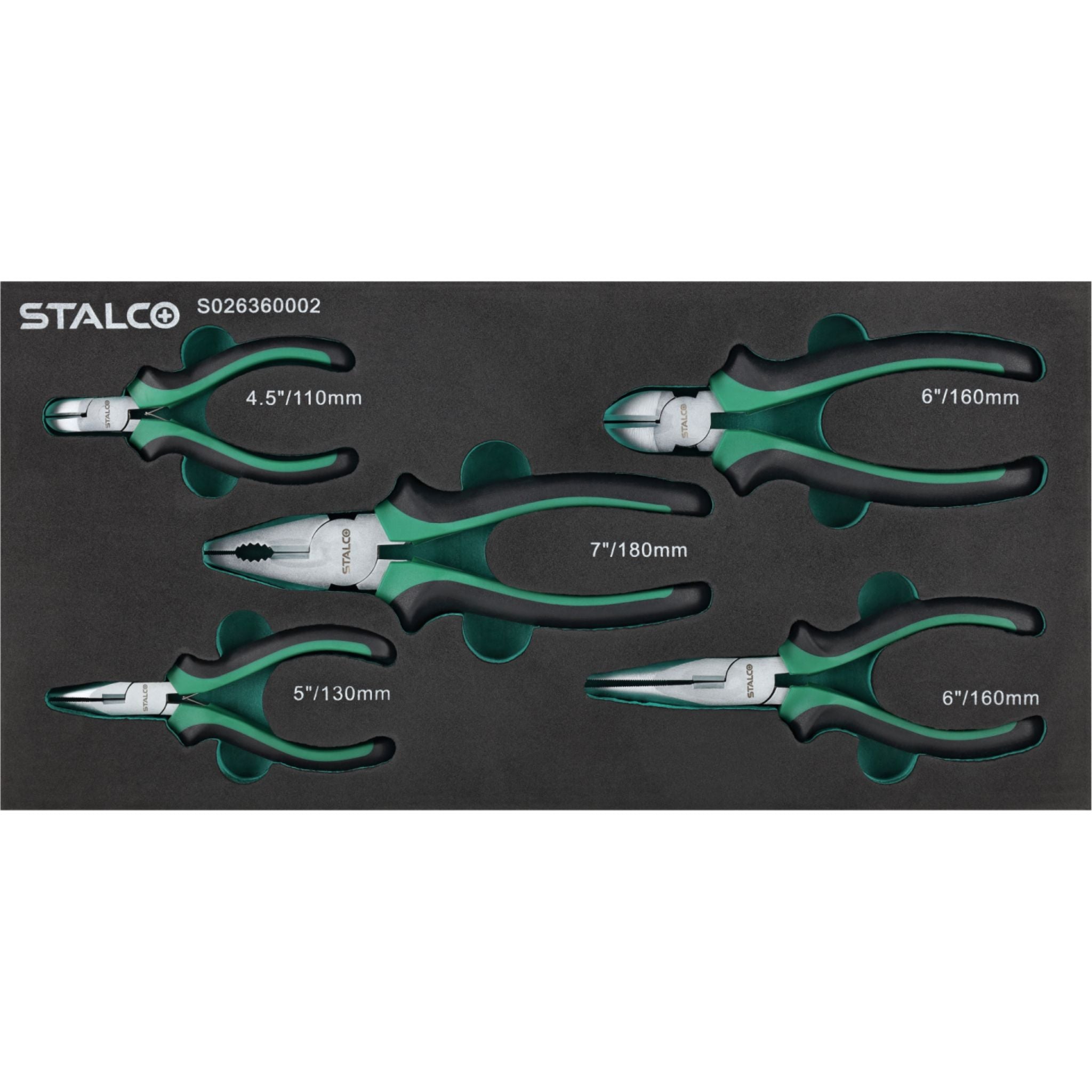 Zestaw szczypiec (5 el.) wkład EVA | STALCO