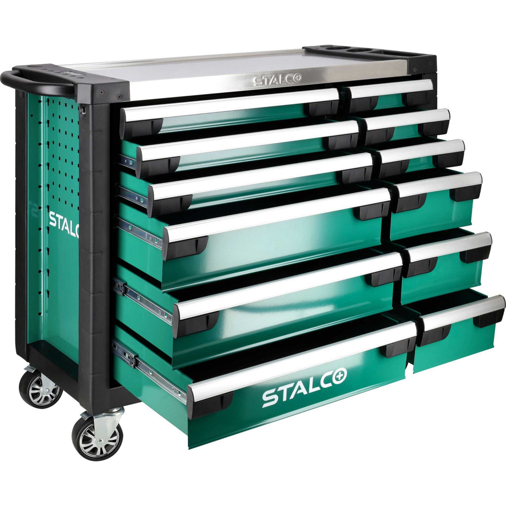 Szafka narzędziowa 12 szuflad z wyposażeniem (blat nierdzewny) | STALCO