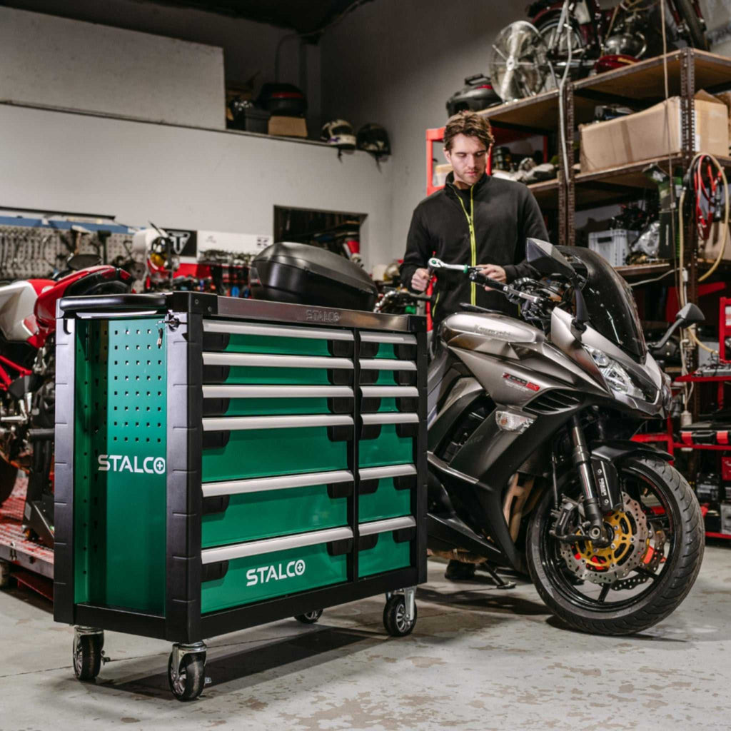 Szafka narzędziowa 12 szuflad z wyposażeniem (blat nierdzewny) | STALCO