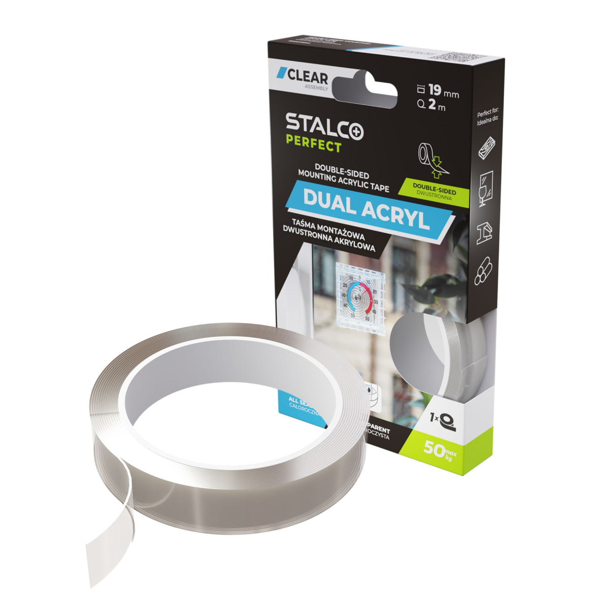 STALCO PERFECT Taśma montażowa dwustronna akrylowa (19mm x 2m)