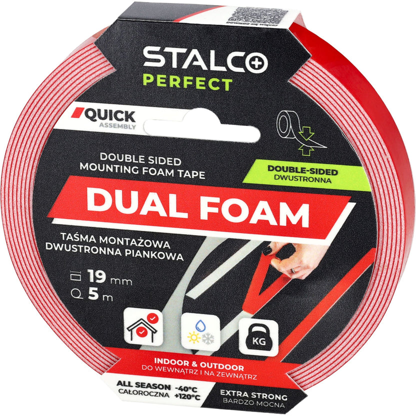 STALCO PERFECT Taśma montażowa dwustronna piankowa (19mm x 5m)