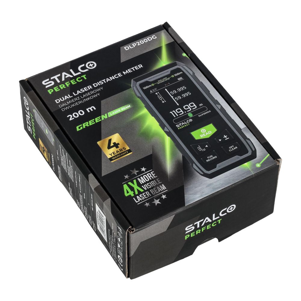 Dalmierz laserowy dwukierunkowy DLP200DG 2x100m | STALCO PERFECT