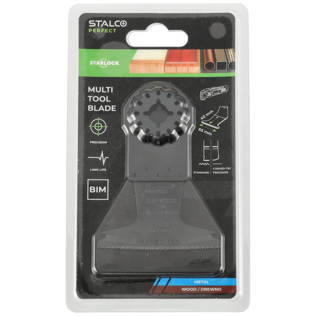 STALCO PERFECT Brzeszczot BIM-METAL/DREWNO do cięcia wgłębnego 65x40mm STARLOCK AII 65 APB