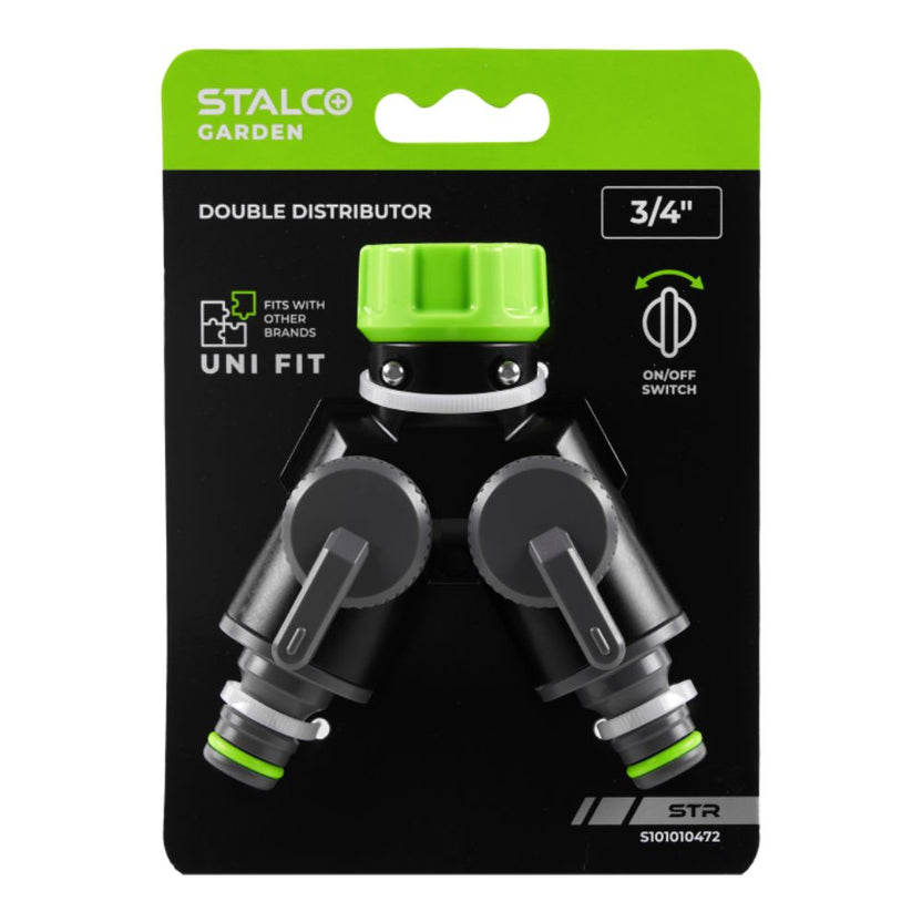 STALCO GARDEN Rozdzielacz podwójny z zaworami 3/4" STR
