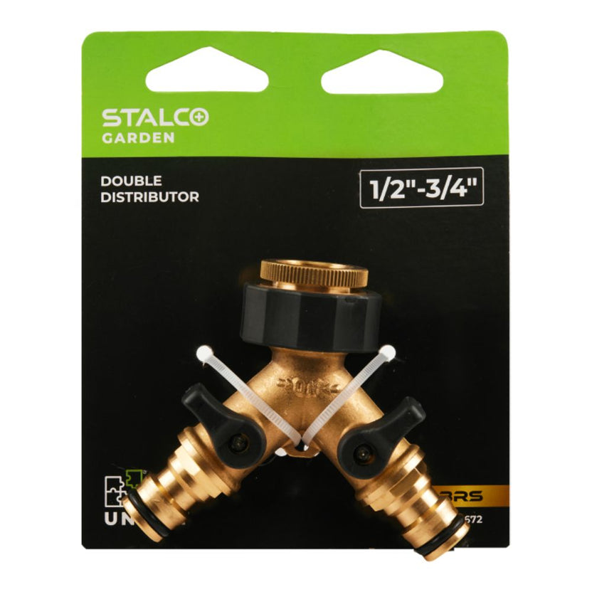 STALCO GARDEN Rozdzielacz podwójny 1/2" - 3/4" BRS