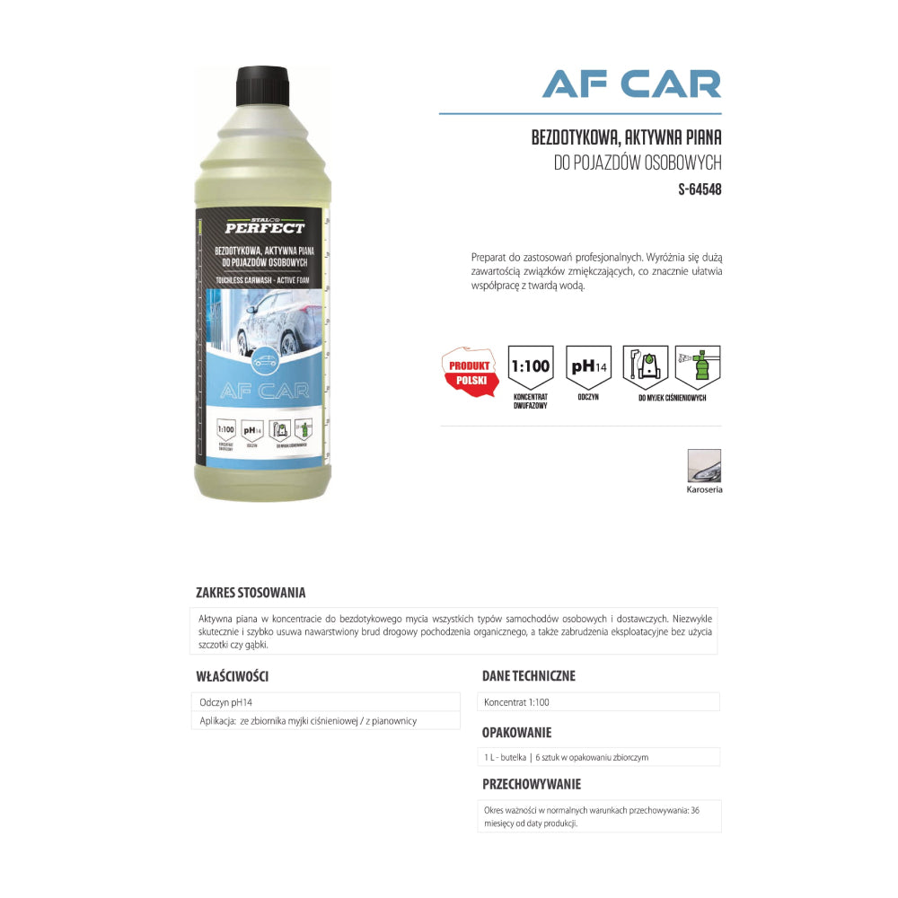 Bezdotykowa aktywna piana do samochodów osobowych 1L | STALCO PERFECT