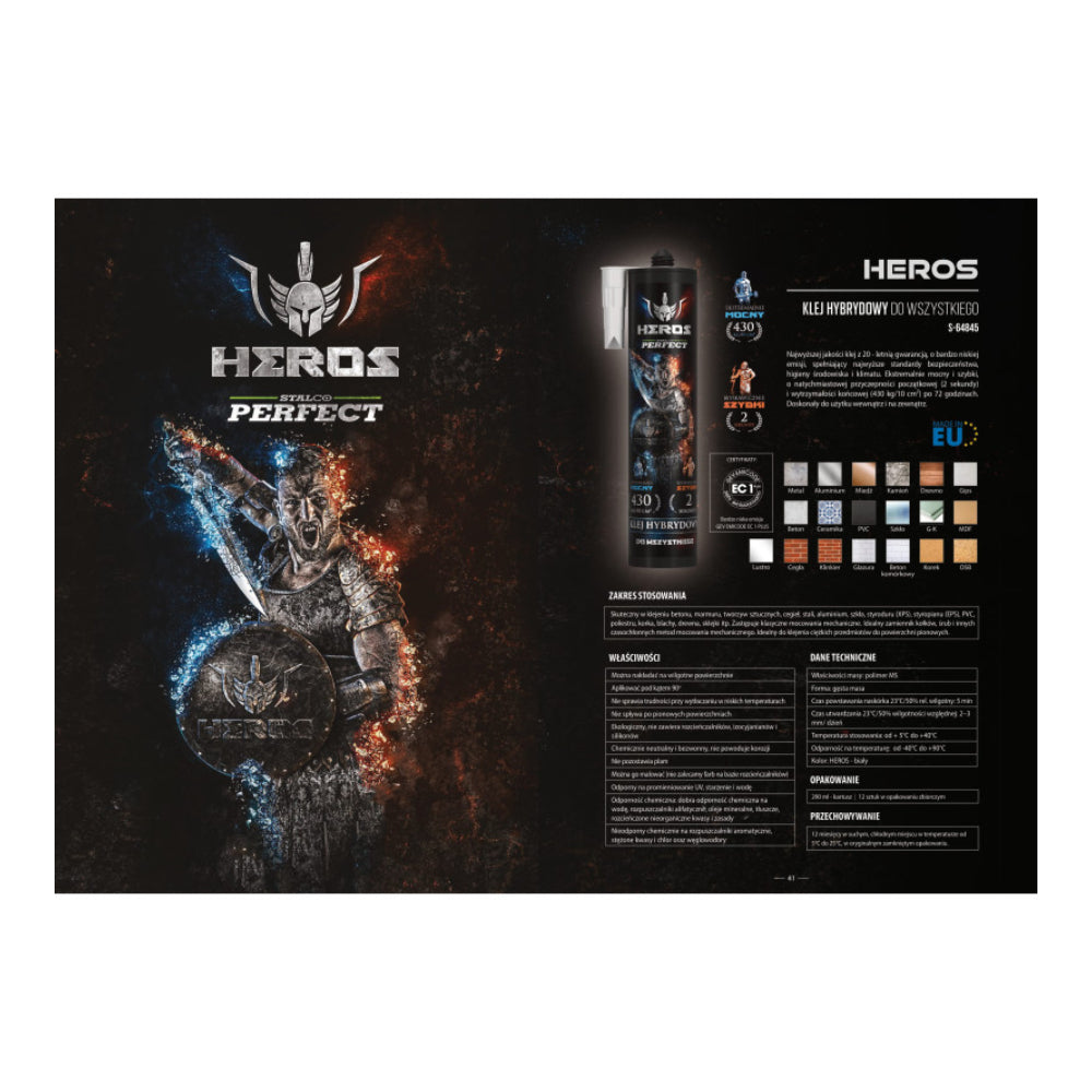Klej hybrydowy bardzo mocny HEROS 290ml | STALCO PERFECT