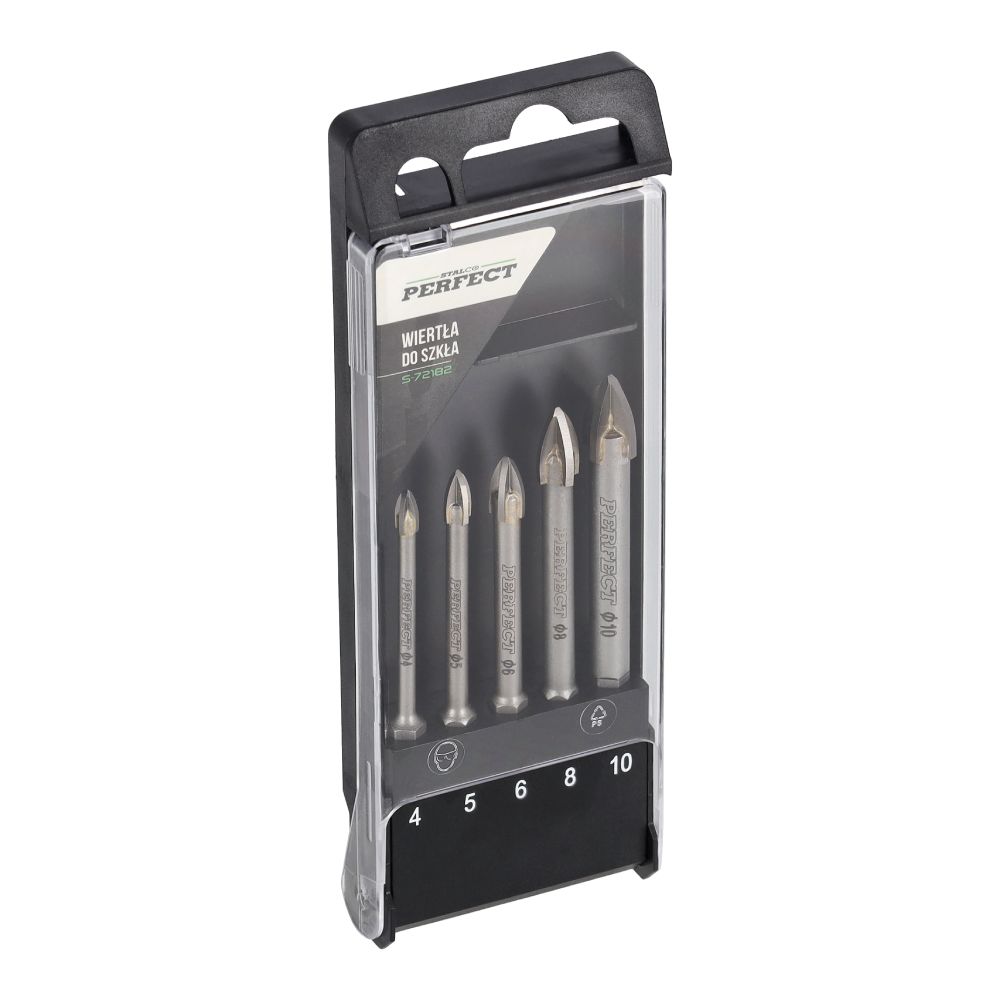 Komplet wierteł do szkła 4-10mm (5 elementów) | STALCO PERFECT