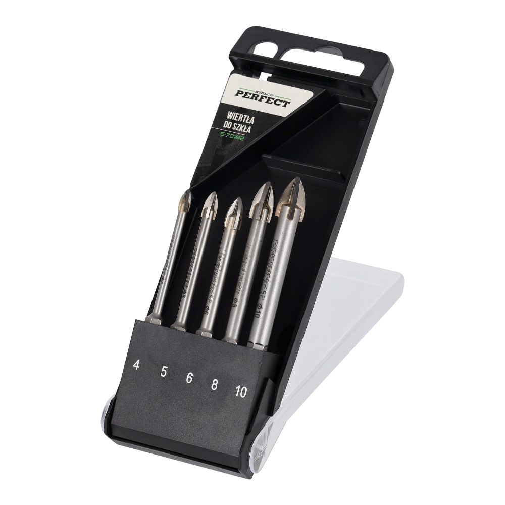 Komplet wierteł do szkła 4-10mm (5 elementów) | STALCO PERFECT