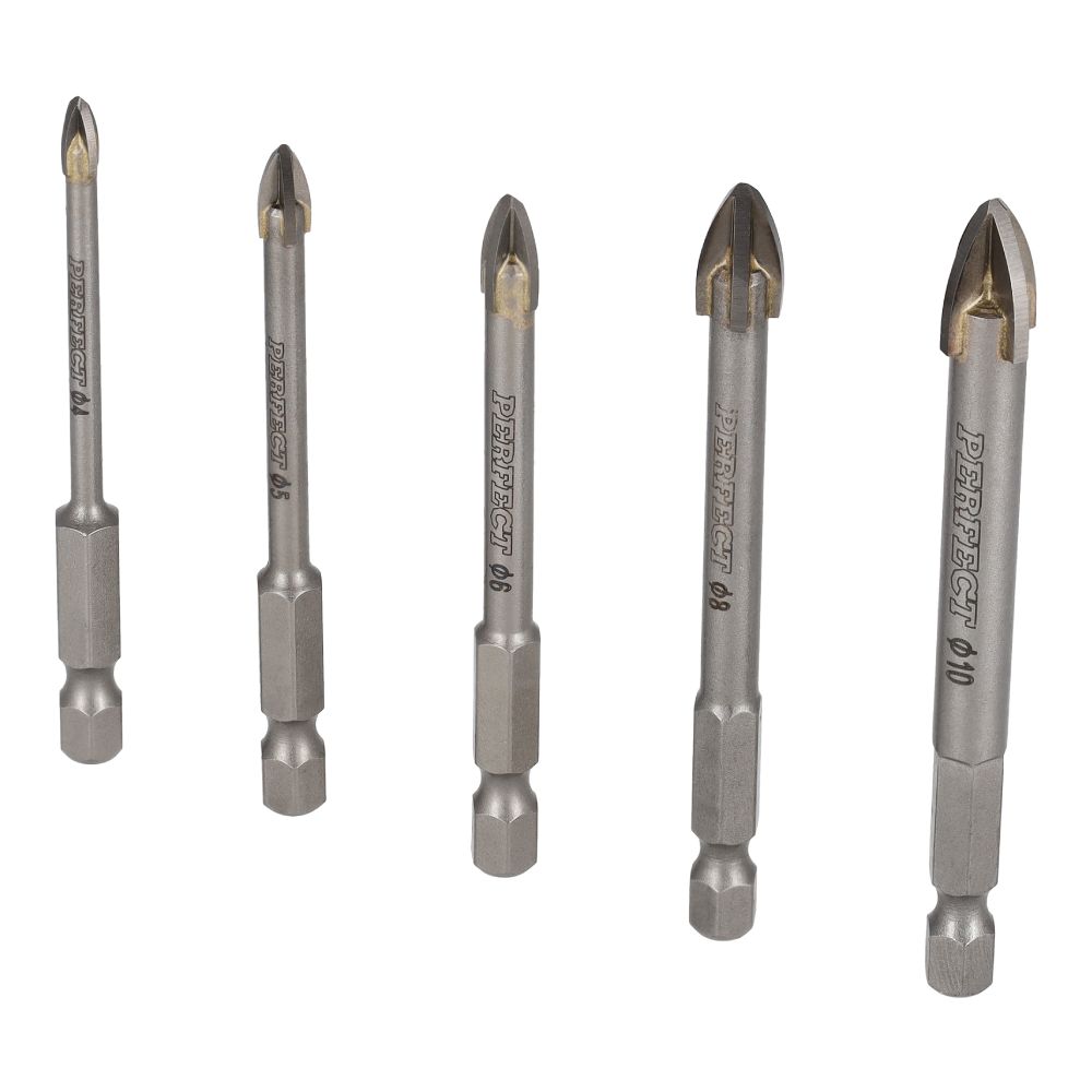 Komplet wierteł do szkła 4-10mm (5 elementów) | STALCO PERFECT