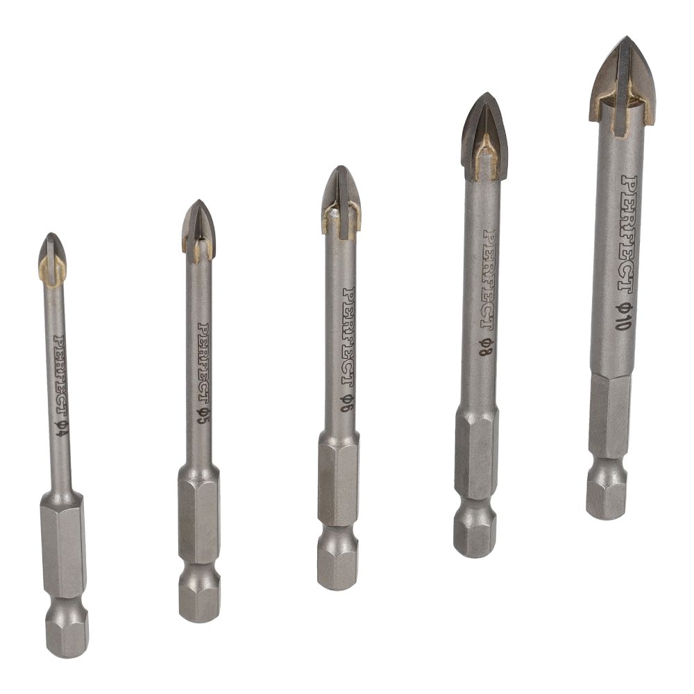 Komplet wierteł do szkła 4-10mm (5 elementów) | STALCO PERFECT