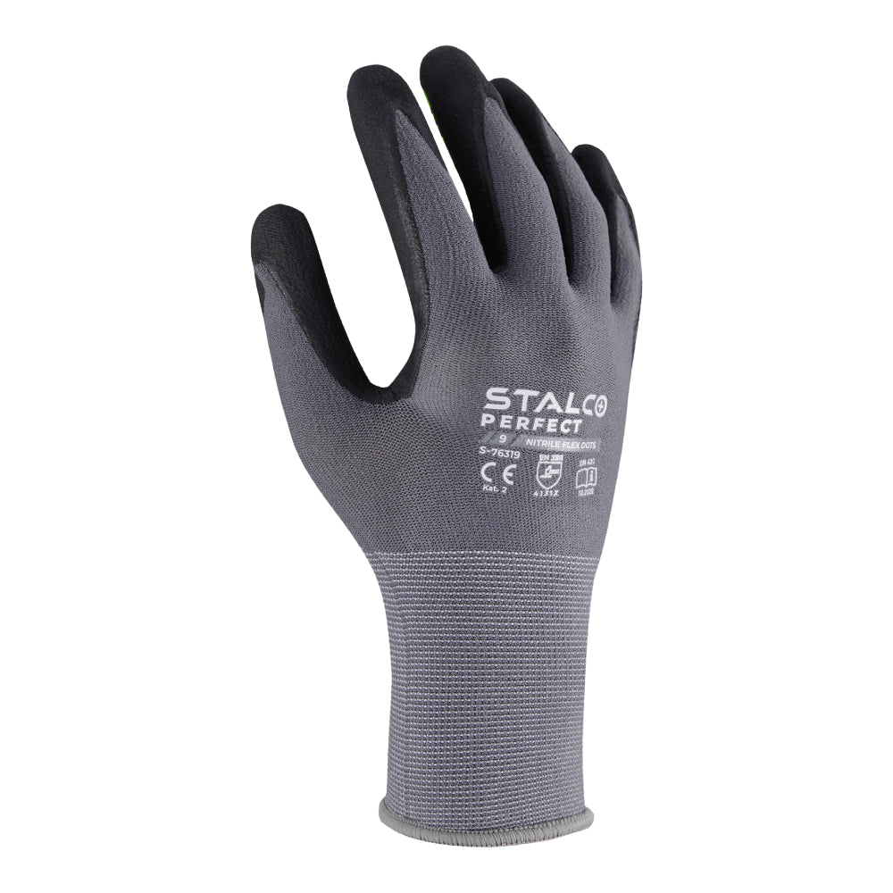 Rękawice nylonowe "NITRILE FLEX DOTS" | STALCO PERFECT