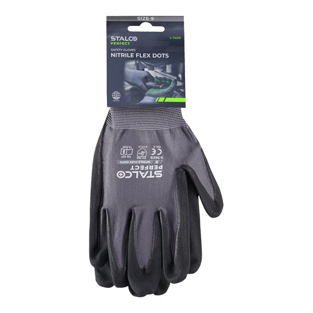 Rękawice nylonowe "NITRILE FLEX DOTS" | STALCO PERFECT
