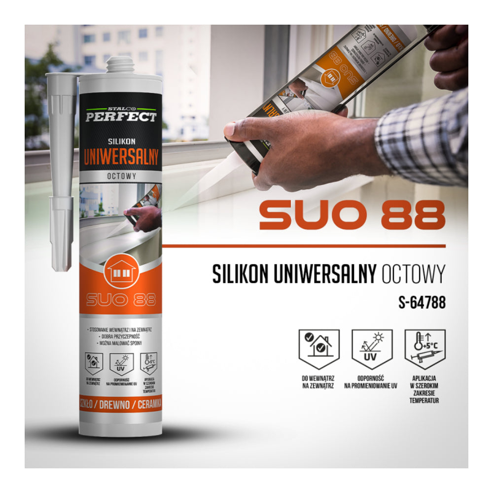 Silikon uniwersalny bezbarwny 280ml | STALCO PERFECT