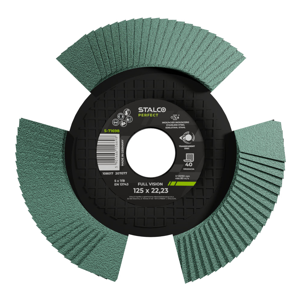 PERFECT Tarcza ścierna listkowa FULL VISION | STALCO