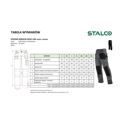 STALCO Spodnie robocze BASIC LINE