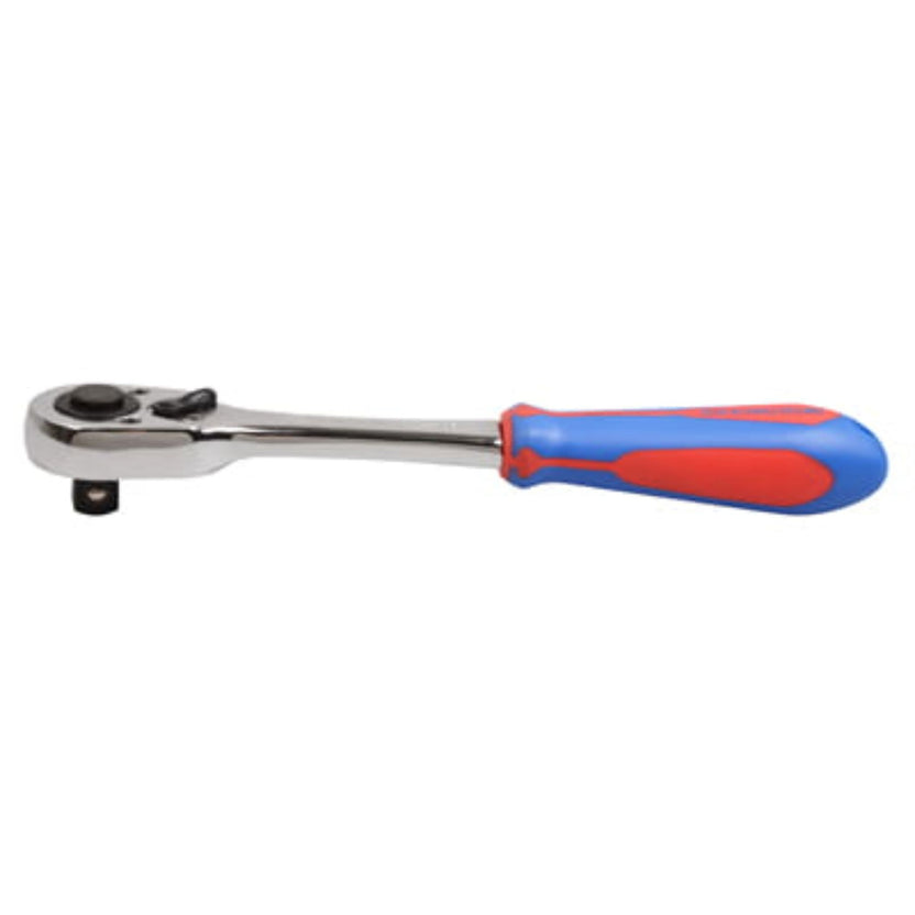 King Tony Grzechotka z przyciskiem 1/2", 45 zębów, 250mm, uchwyt gumowy