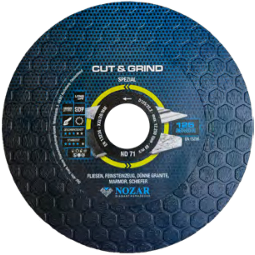 NOZAR Tarcza diamentowa CUT & GRIND 125x22.23mm