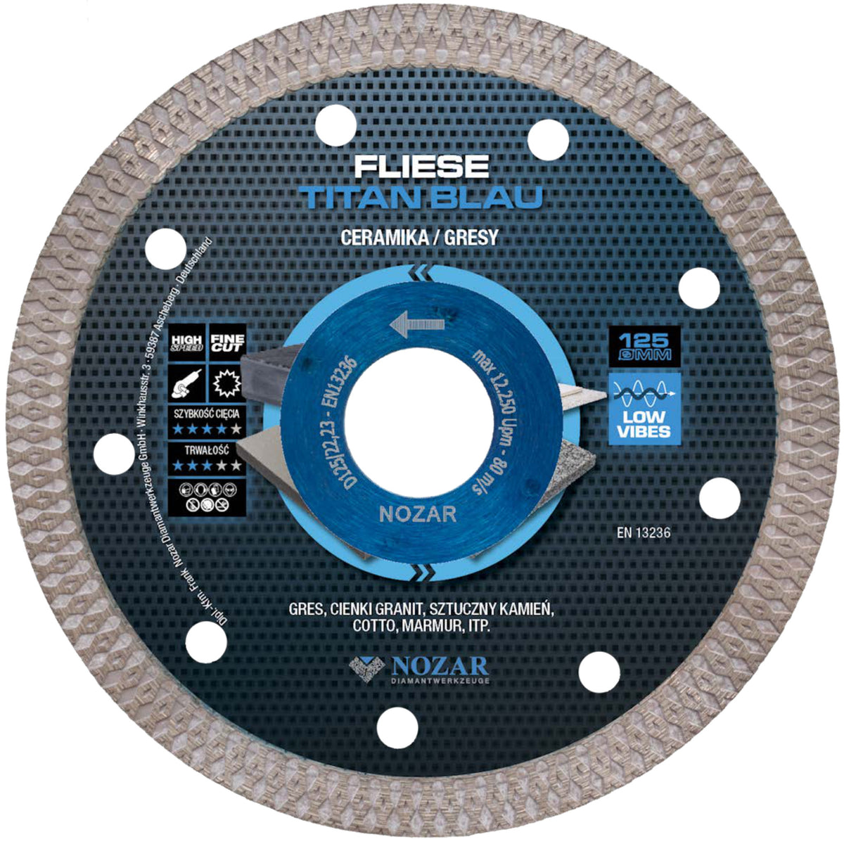 NOZAR Tarcza diamentowa FLIESE TITAN 125x22.23mm