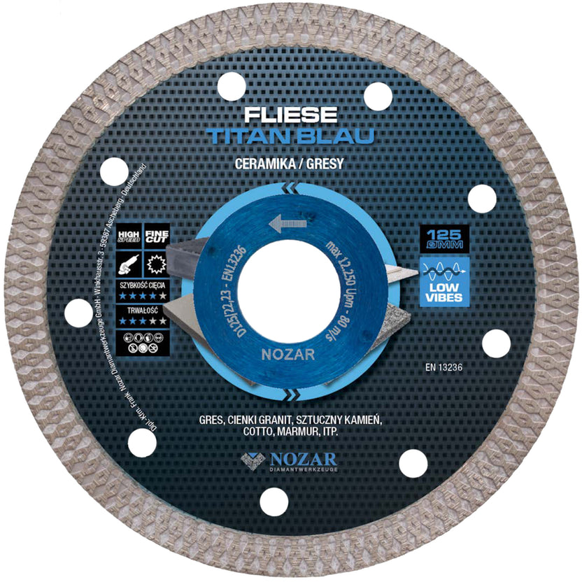 NOZAR Tarcza diamentowa FLIESE TITAN 125x22.23mm