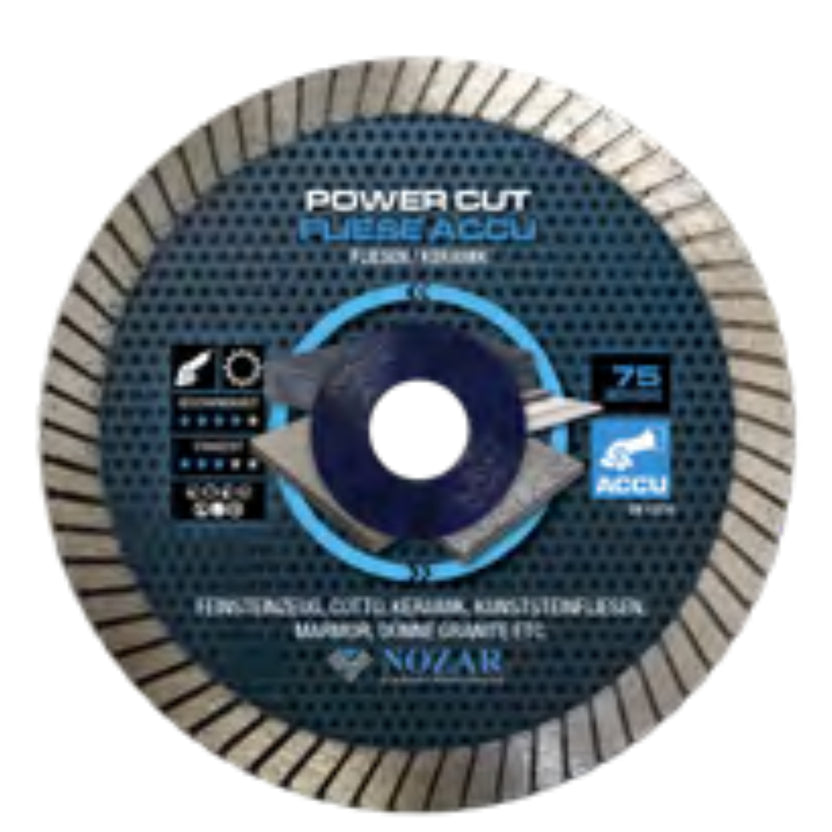 NOZAR Tarcza diamentowa POWER CUT FLIESE ACCU 75x10mm