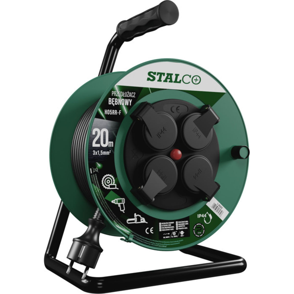 STALCO Przedłużacz bębnowy IP44 16A/3680W 3x1,5mm² 20 m