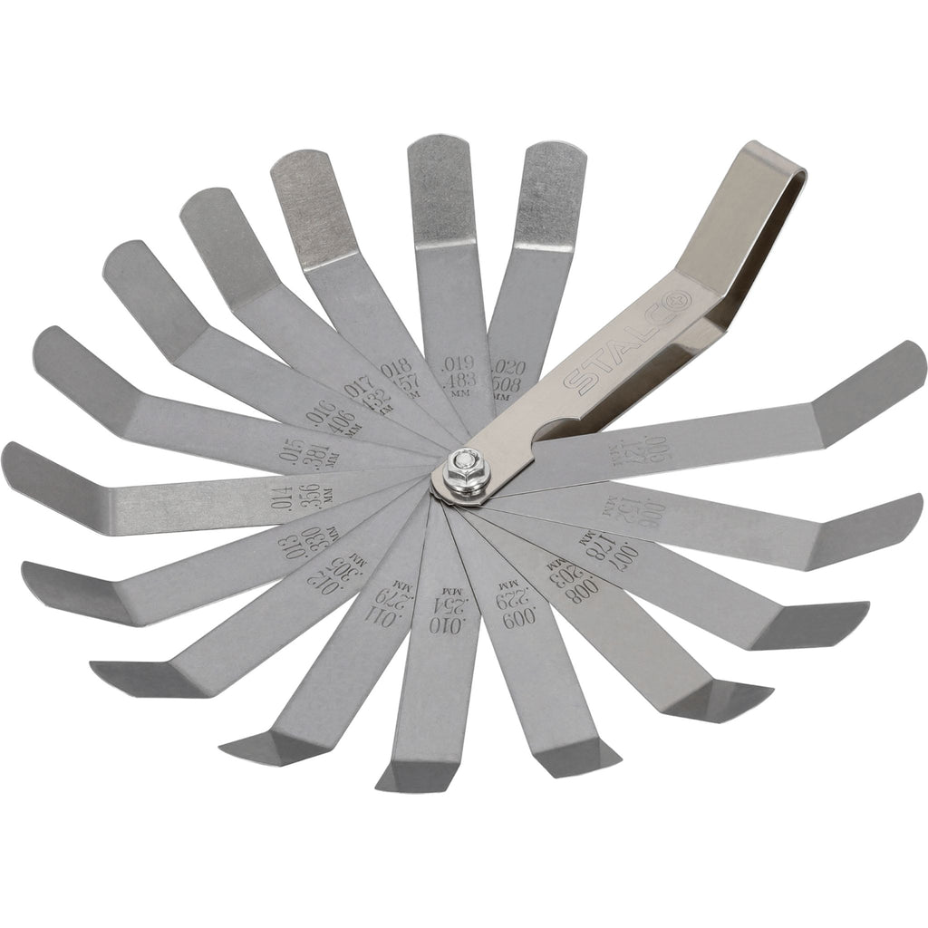 STALCO Szczelinomierz 16 listków zakrzywionych (0.127-0.508mm) stal nierdzewna
