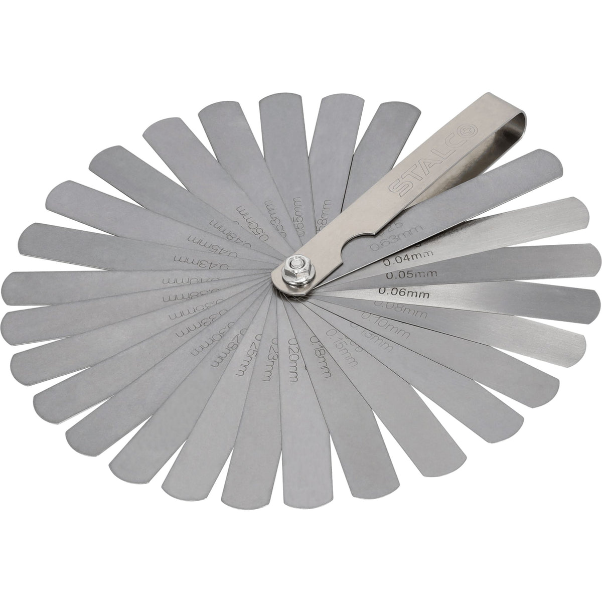STALCO Szczelinomierz 26 listków (0.04-0.63 mm) stal nierdzewna